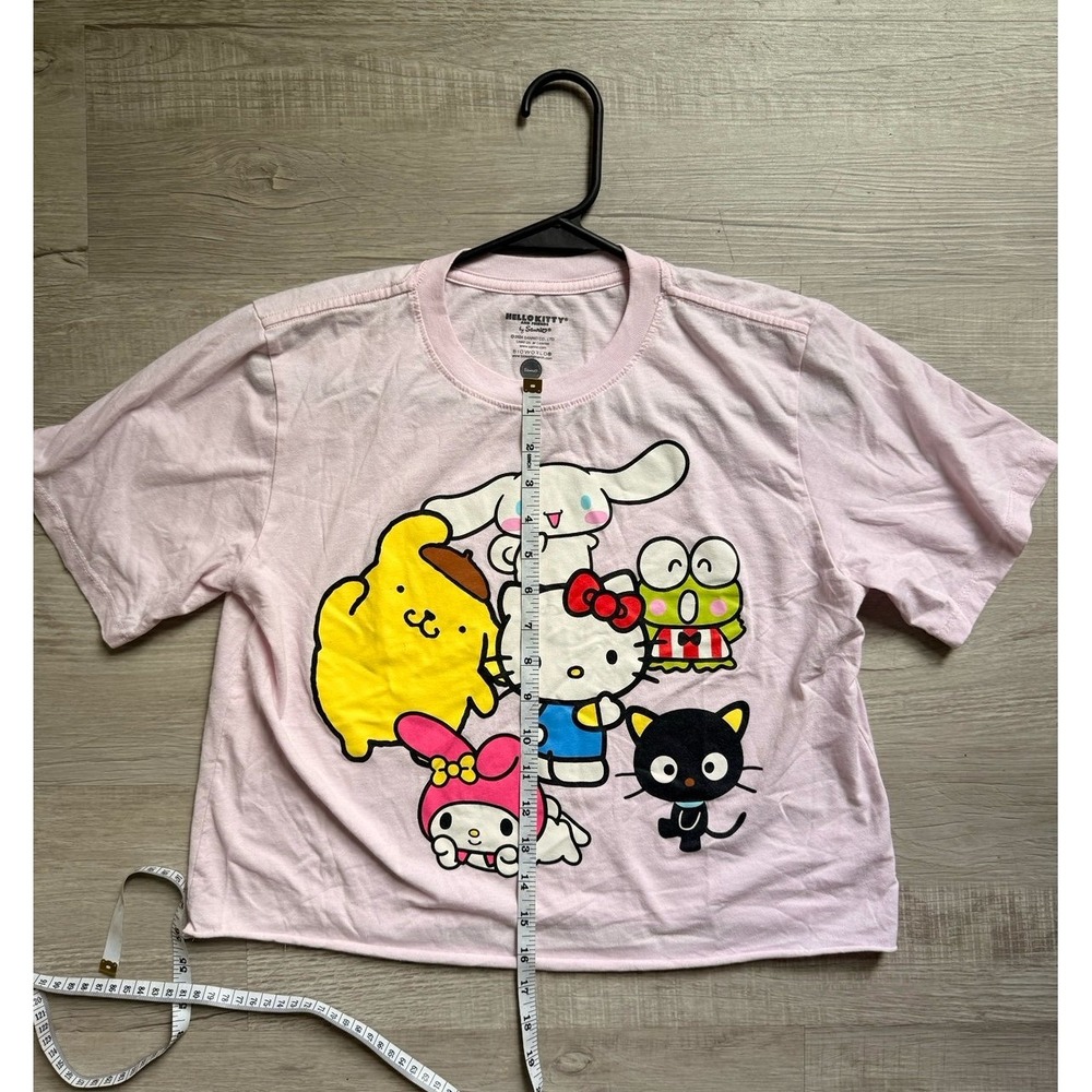 Pink light Hello Kitty friends crop‎ boxy tee shirt women's medium - Picture 5 of 7